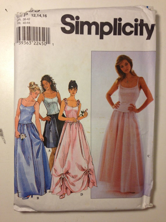 Simplicity 90s Sewing Pattern 8499 Uncut Misses and Miss Petite Top and Skirt Size 12-16