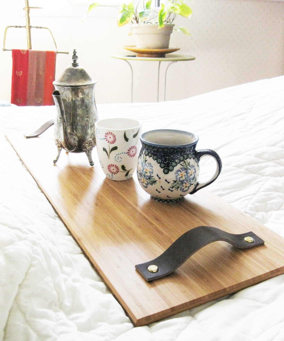 Breakfast in Bed Tray with bamboo recycled by BlisscraftandBrazen