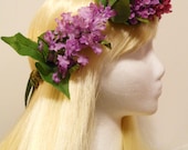 Head Wreath, Flower Crown, Lilac, Purple, Lavender, Radiant Orchid, Wedding, Bride, Bridesmaid, Flower Girl, Tiara, Spring, Halo, Circlet