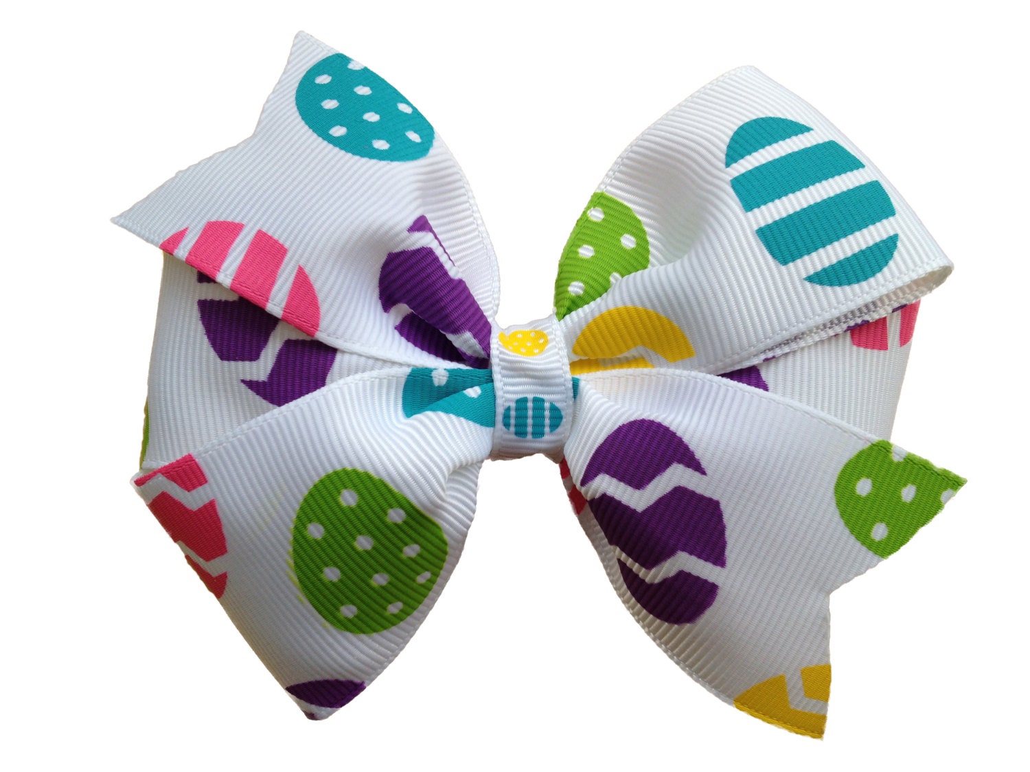 4 inch Easter hair bow Easter egg bow Easter by BrownEyedBowtique