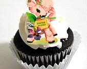 12 Easter Edible Prints - Pink Easter Lamb - edible decorations for cupcake Il_170x135