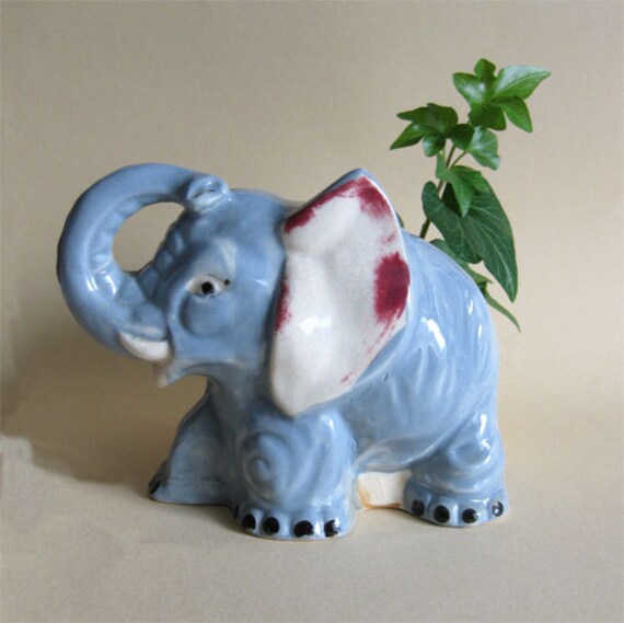 Vintage Japanese Elephant Figurine Planter Vase Supplies