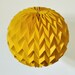 BUBBLE: Hanging Decorative Origami Paper Ball - Mustard Yellow / FiberStore by Fiber Lab