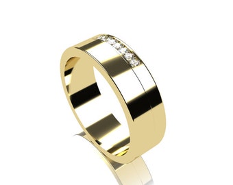 Mens wedding rings yellow gold with diamonds