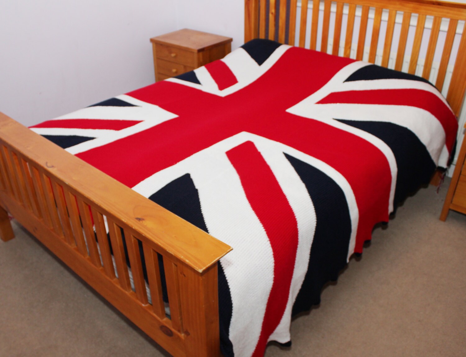 King size knitted union jack blanket union jack afghan throw