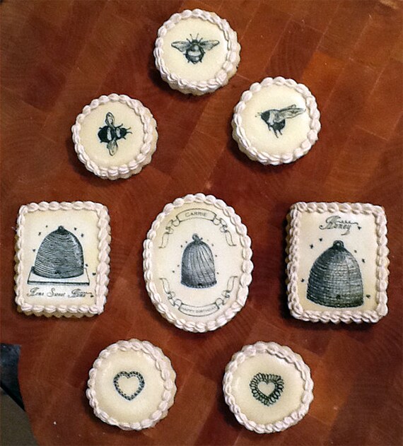 Items similar to BEES & BEEHIVES Wafer Papers for Cookies Edible