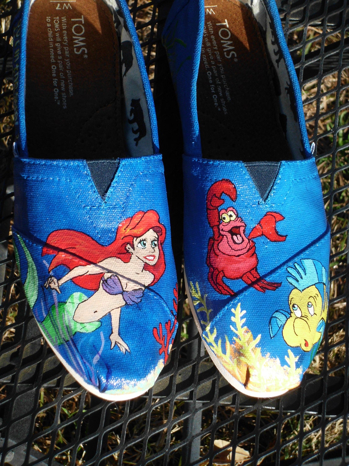 Custom Painted Shoes Little Mermaid Flounder Sebastian Ariel