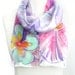 Floral Silk Scarf. Hand Painted Silk Shawl Fuchsia, Green Calcite, Purple Scarf. Multicolor Scarf. 10x60 in. (25x150 cm). Ready2Ship.