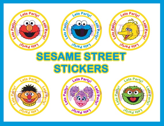 Sesame Street Sticker Set - Labels - Invitations and Party Printables - Personalized Il_570xn