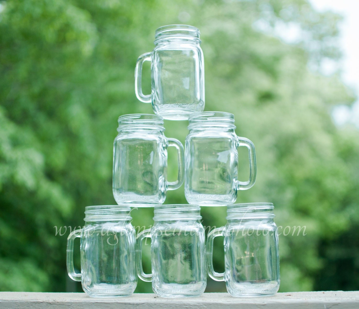 4 Handled Mason Jars for DIY Rustic Weddings Parties and