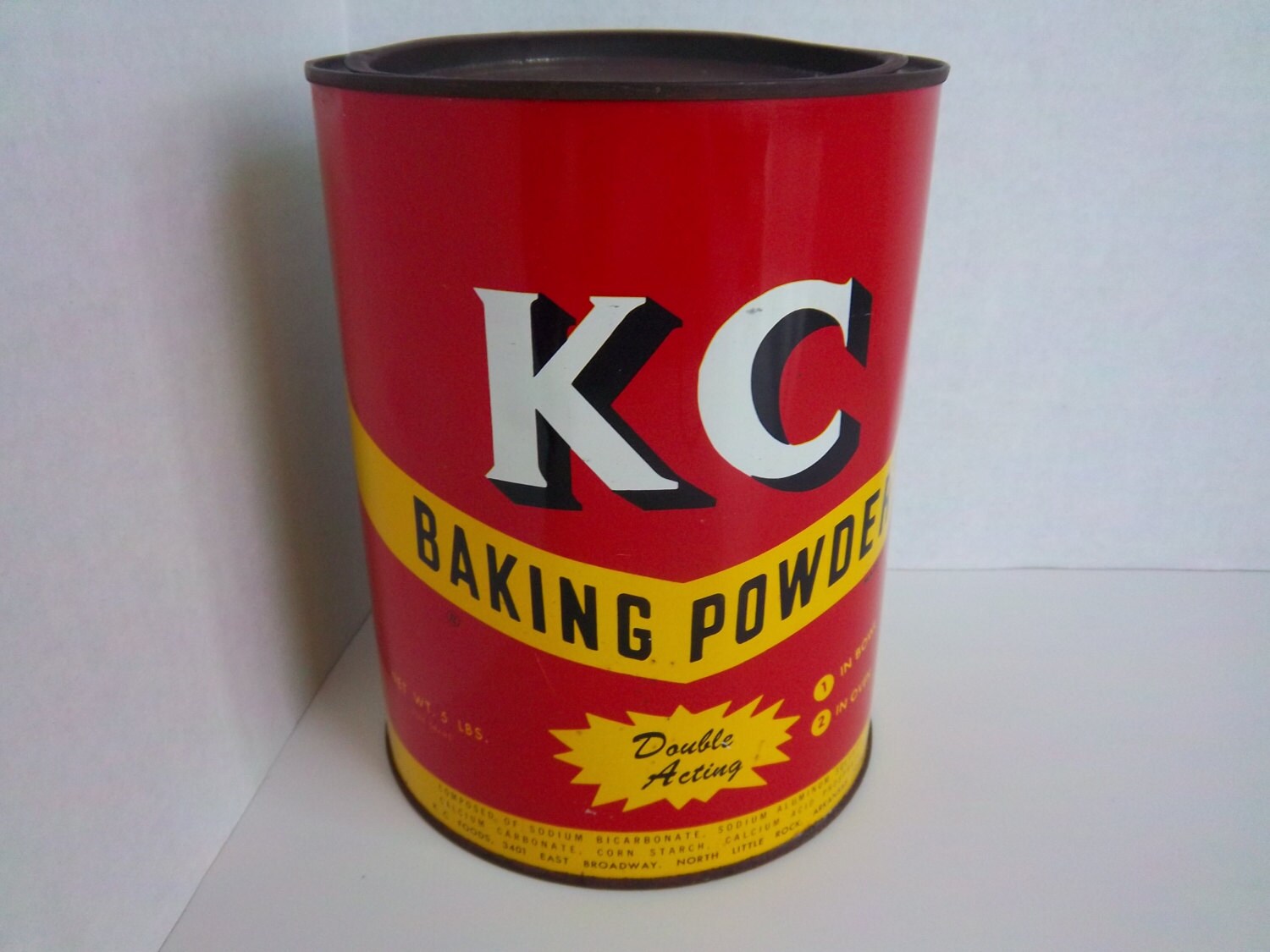 Vintage KC Baking Powder Tin Double Acting by Sarasvintageattic