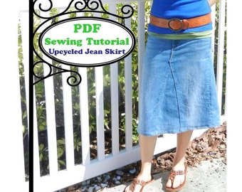 Upcycled Jean Skirt -- PDF Sewing Tutorial
