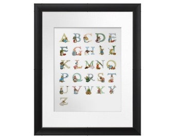 Peter Rabbit Alphabet, Beatrix Potter Alphabet ABC, Alphabet Prints for Schools and nursery, Animal Alphabet : RESOLUTION as 300 ppi