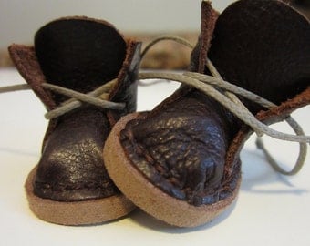 Leather boots for tiny BJD - Irrealdoll etc. - handmade to order