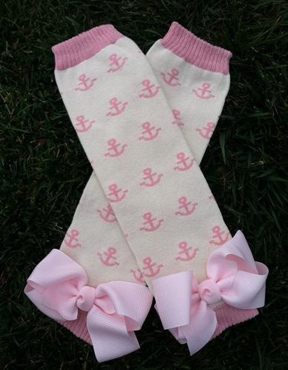 PINK ANCHOR NAVY Leg Warmers Baby Leg Warmers Girls Leg