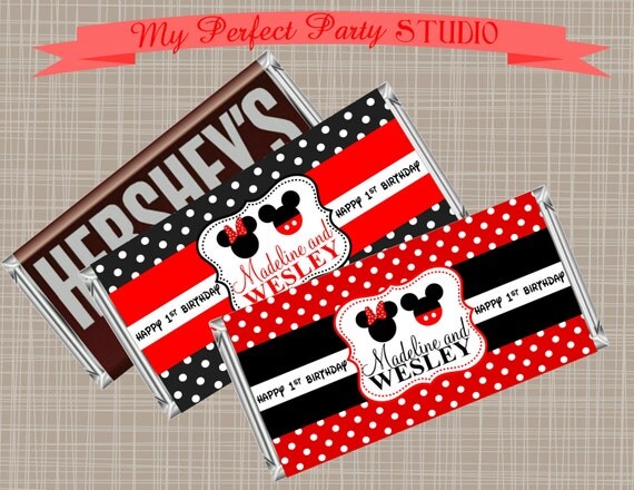 Mickey Minnie Mouse TWIN Personalized By MyPerfectPartyStudio
