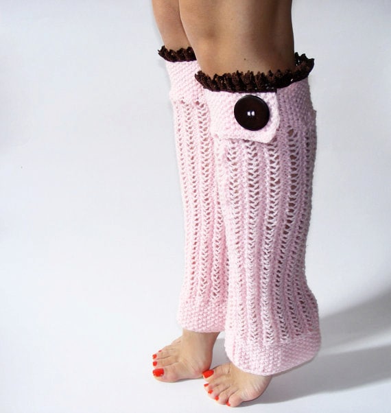 Pink Lace Leg Warmers Knit leg warmers Boot leg warmers