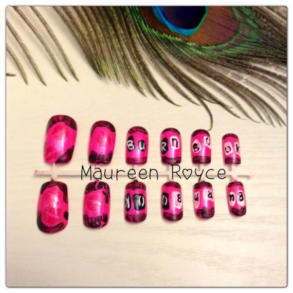 Items similar to Mean Girls Burn Book Nails on Etsy