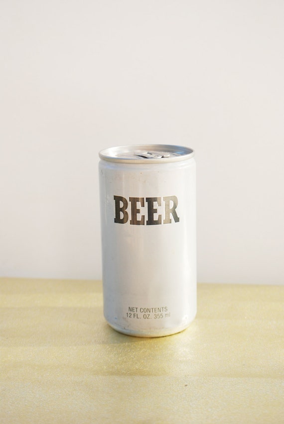 Vintage Plain Beer Can Aluminum Can Plain Label Simple