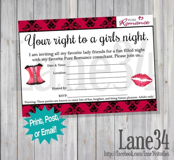 Pure Romance Party Invitation Printable DIY No. I16 by ThePIYLife