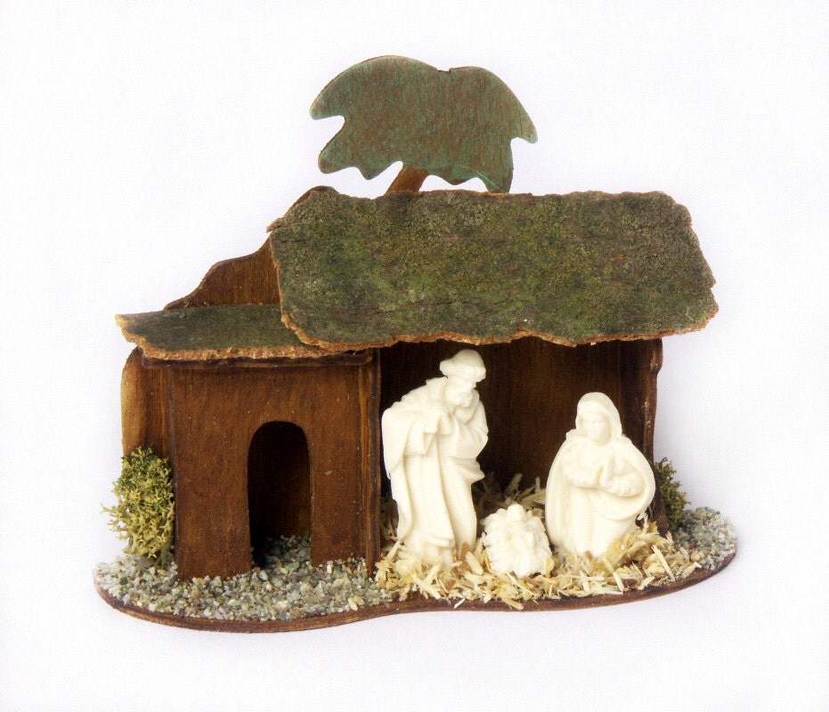 OOAK Miniature Nativity Scene for your Dollhouse