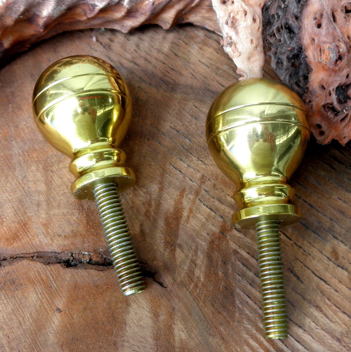 2 Cast Brass Ball Gear Shift Knobs Cane Walking Stick Handles