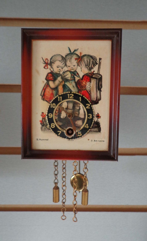 Items similar to Miniature Wall Mounted B. Hummel Clock Made in W