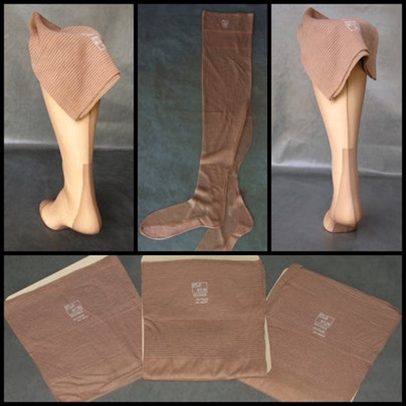Vintage Seamed Nylon Stockings 11 37 Long Xl Outsize 3