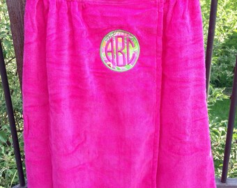 Lilly Pulitzer fabric monogram towel wrap spa wrap monogrammed towel wrap Lilly Pulitzer fabric
