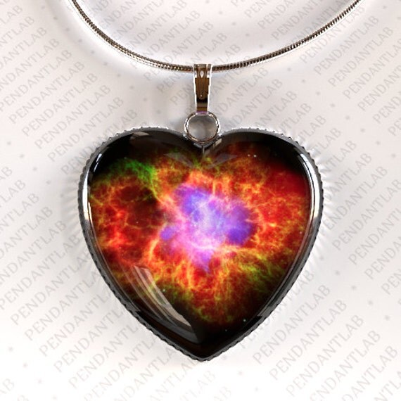 Crab Nebula Pendant Galaxy Necklace Space Necklace by PendantLab