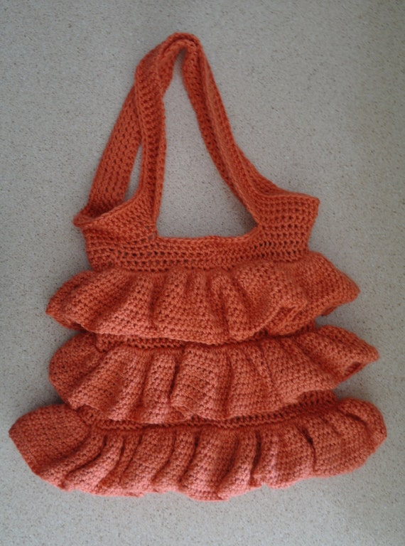 Pink Crochet Ruffle Purse