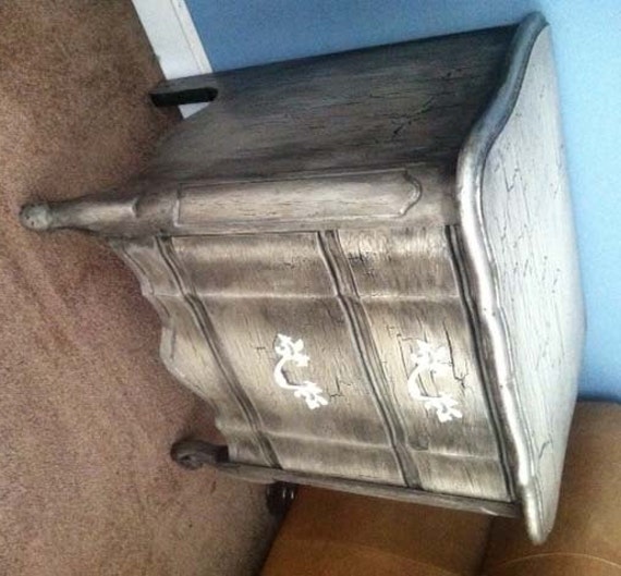 Items similar to Distressed Two Drawer Side Table Small Dresser