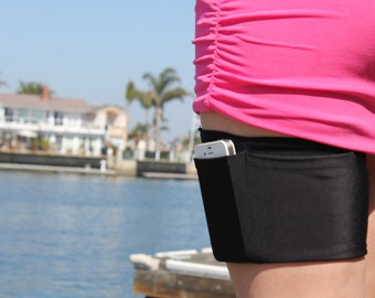 A Garter Purse that holds cellphones, keys, cards, and other evening essential's discreetly and securely.