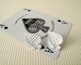 Spades Earrings The Ace Of Spades Earrings Sterling Silver Earrings Spade Jewelry