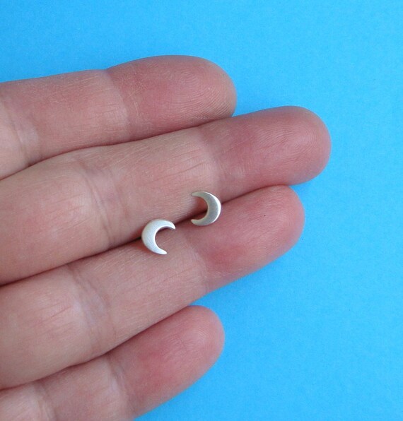 tiny moon earrings