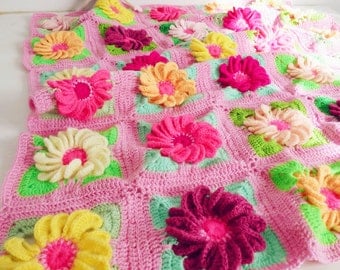 Popular items for floral blanket on Etsy