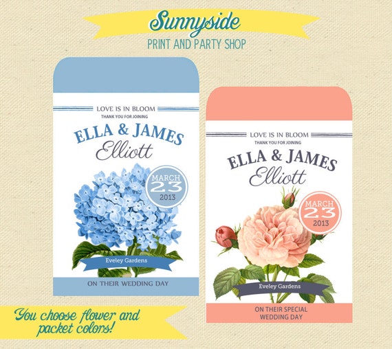 CUSTOM Printable Seed Packet Favor - DIY - Wedding / Bridal Shower / Baby Il_570xn