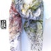 Hand Painted Silk Scarf Floral. Four Seasons Silk Chiffon Scarf. Light Gray Silk Scarf. 43x72 in. Luxury Silk Wrap. Ready to Ship.