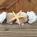 Starfish White Rose Hair Barrette - Handmade Seashell Hair Accessory - Scallops and Starfish and White Rose Fabric Flower - Wedding Inspired