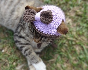 Custom Cat and Dog Hat - Cats and Small Dogs - The Chocolate and Lilac Cat's Hat - Cat Clothing Cat Clothes