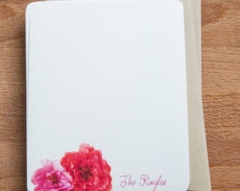 Sweet Roses Personalized Stationary Set - Stationery, Gift for her
