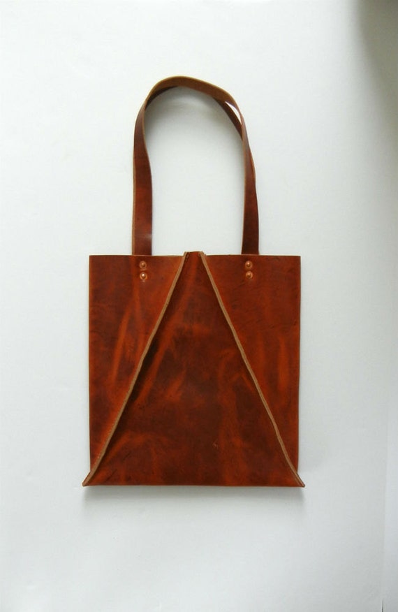 Caramel Brown Leather Tote Bag SALE