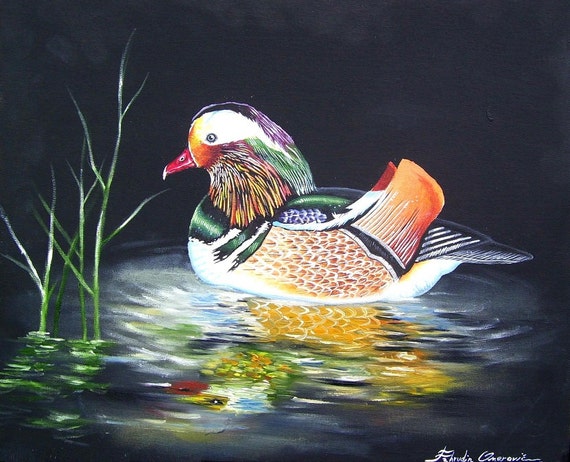 Mandarin Duck Original Oil Painting