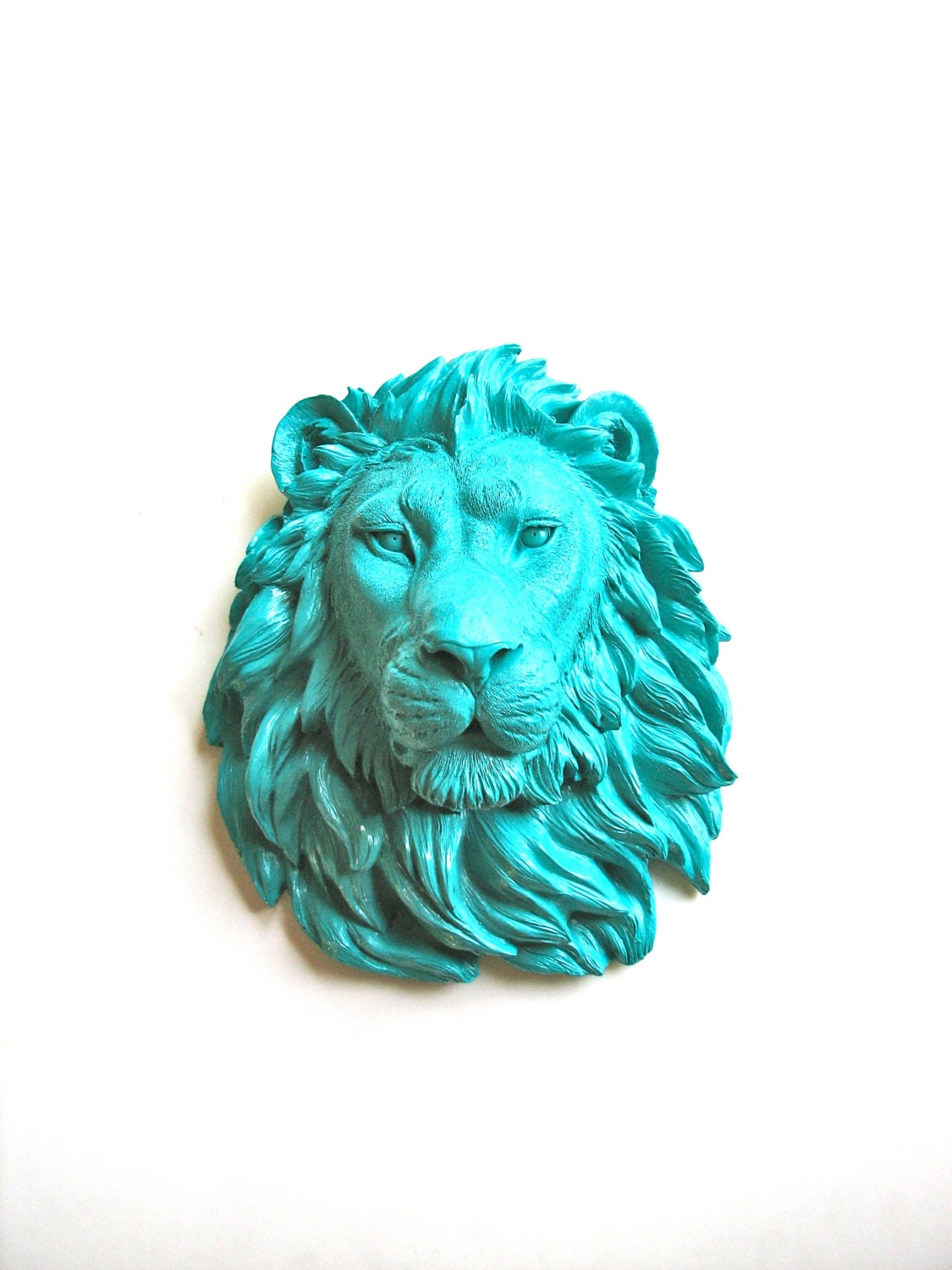 stuffed lion head wall mount