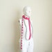 Pippi's Pink Grey Skinny Scarf, Unisex, Mens, Womens, Neckwarmer,HandKnit, Extra Long, Spring, Summer, Fall, Autumn Fashion, Stripe