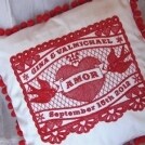 Customized Mexicana Amor Embroidered Wedding Pillow