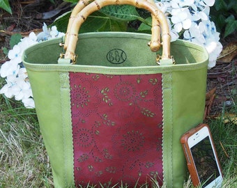 Summer Berry Leather Tote