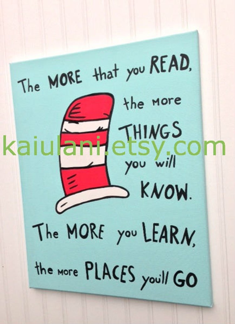 Dr. Seuss QUOTE Cat In The Hat Kids Wall Art Painting by kaiulani