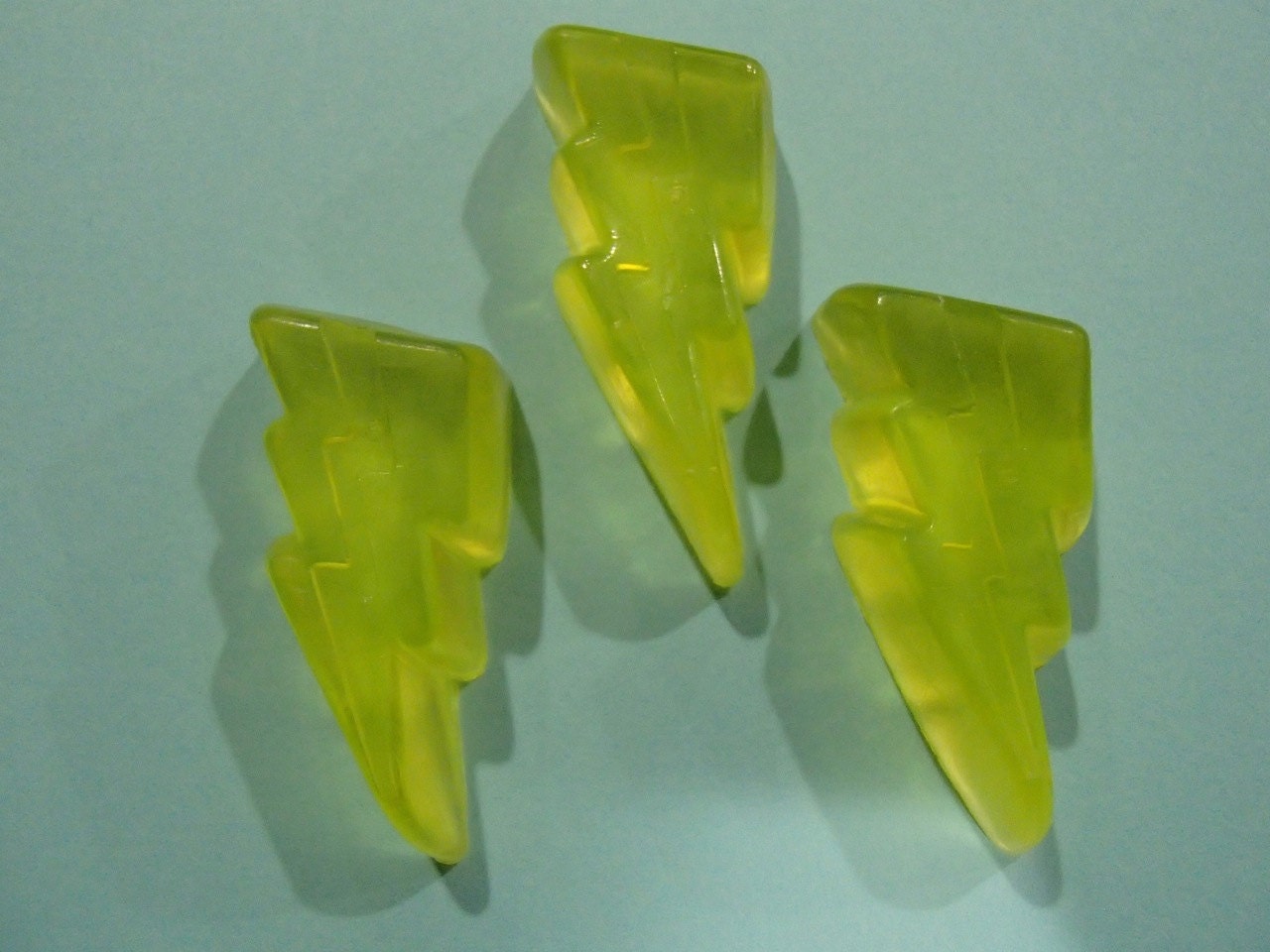 3 Lightning Bolt Shaped Glycerin Soaps Scented Rain