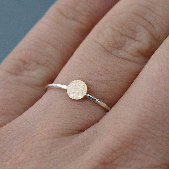 Mixed Metal Jewelry Mixed Metal Stack Ring Hammered Ring